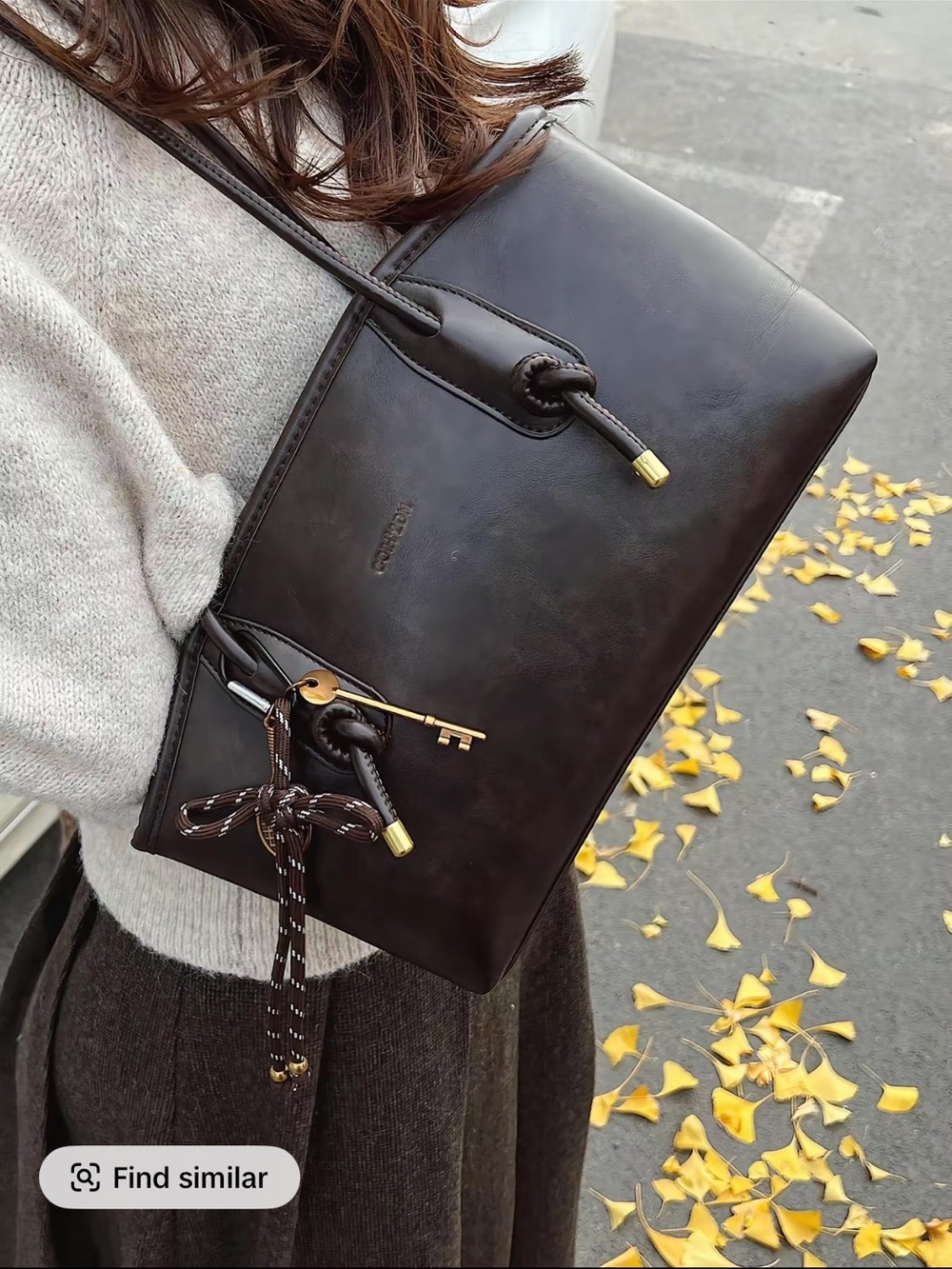 Y2K PU Leather Shoulder Bag
